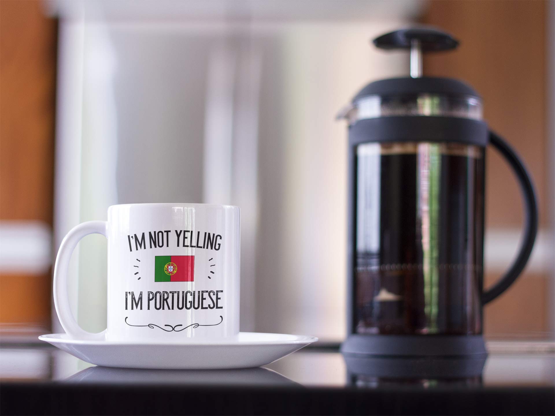Casitika Portugal Pride mug in hand during morning coffee ritual