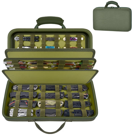 Casmilee large knife display case with 88 slots for organized collection.