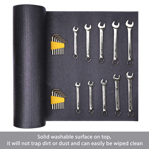 CASOMAN liner showing non-slip top and bottom surfaces for tool security.
