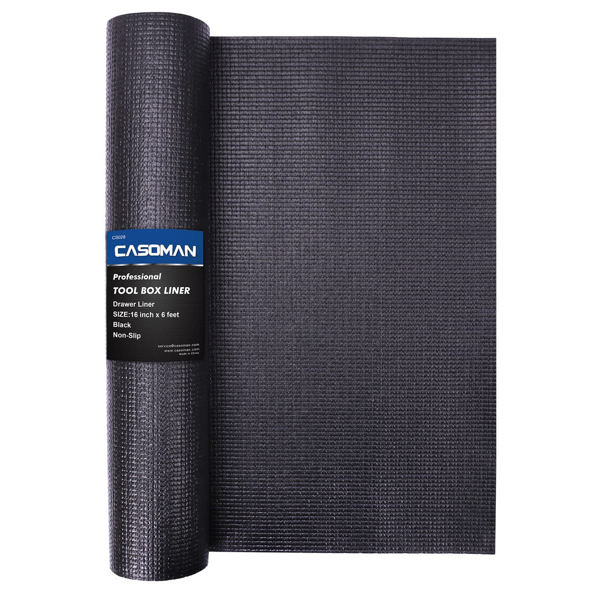 CASOMAN toolbox liner roll showing durable grip and anti-scratch protection for tools.
