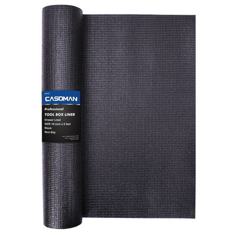 CASOMAN toolbox liner roll showing durable grip and anti-scratch protection for tools.