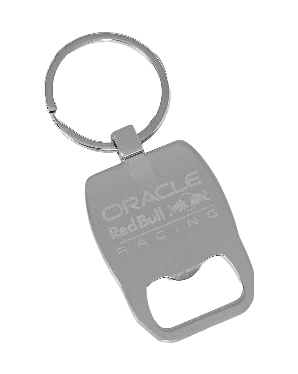 Castore Red Bull Racing F1 bottle opener keychain for on-the-go use and easy bottle access.