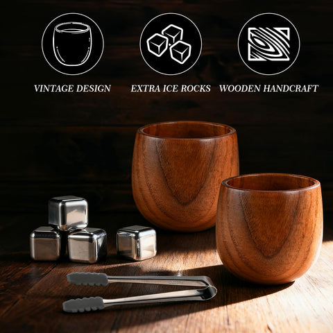 Casuenia wooden bourbon glass grain detail, unique artistry