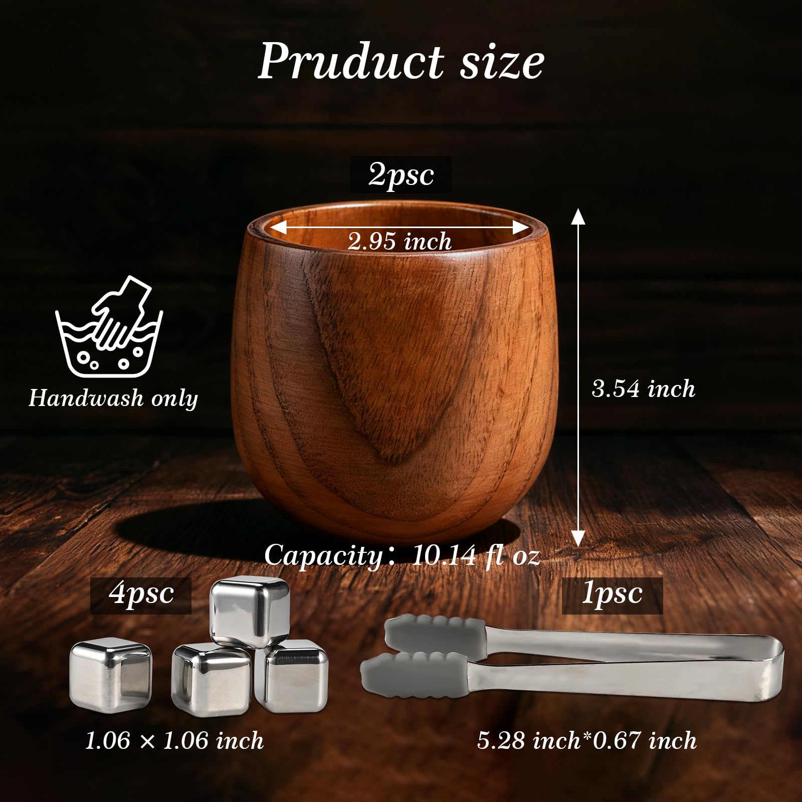 Casuenia wooden glass in eco gift box, ideal present