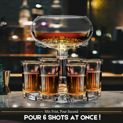 Catadog six-shot glasses set included for convenient party servings.