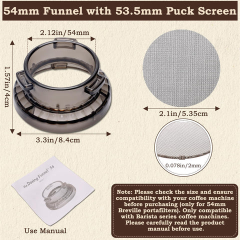 Catcan 53-5mm puck screen in stainless steel for better filtration.