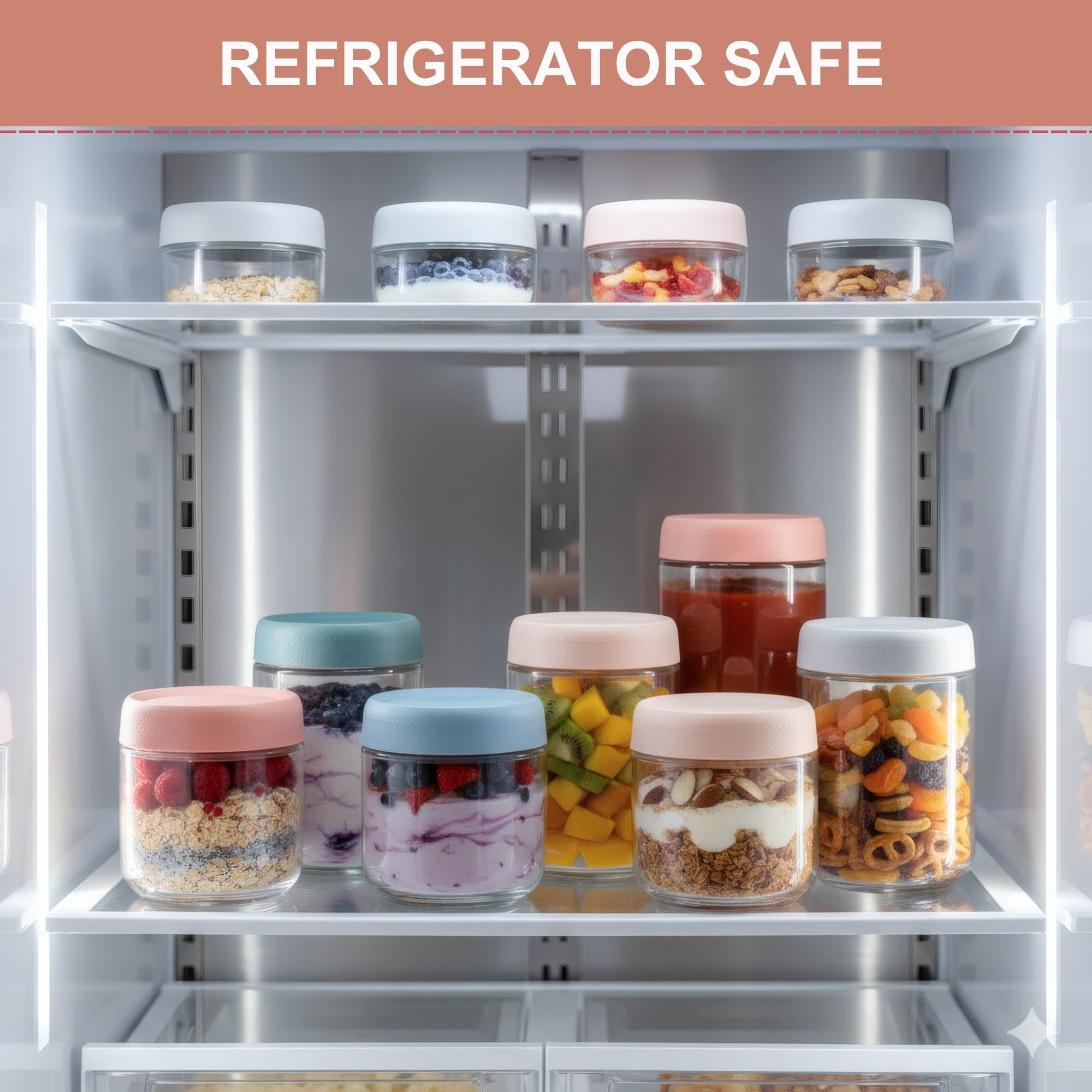 CATIFLIN 6-pack jars for versatile meal prep and reusable storage.