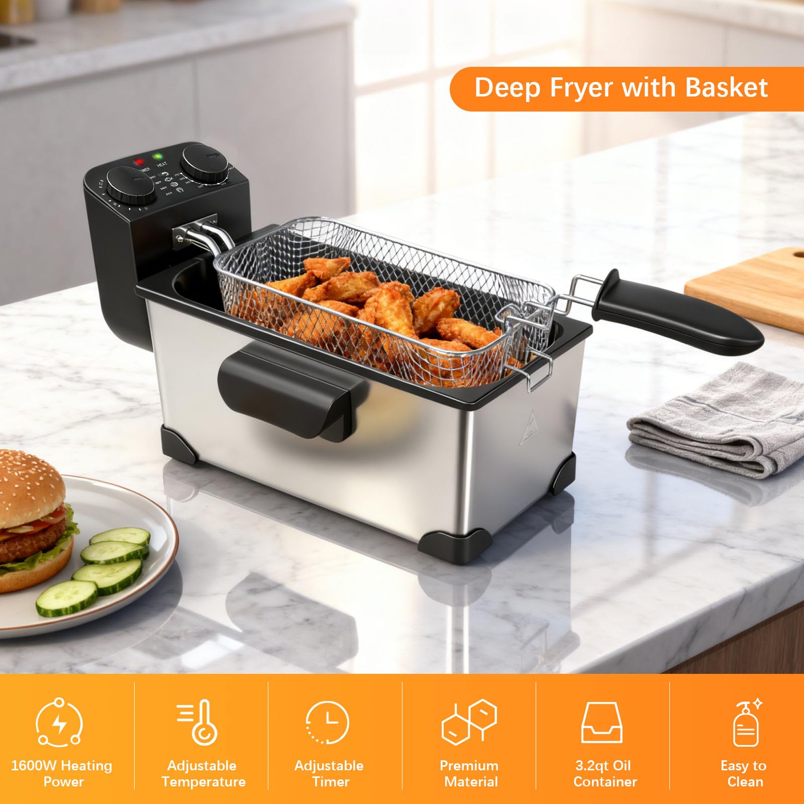 CATTLEMAN CUISINE safety features cool-touch handle and stable feet