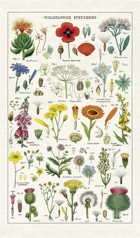 CAVANILLI AND CO Wildflowers Tea Towel multicolor on display for drying dishes