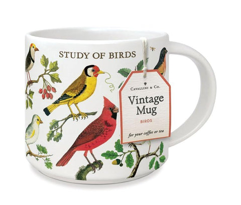 CAVANILLI CO vintage bird design mug, ideal for daily coffee or tea