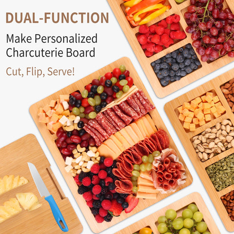 CAWIU charcuterie-board six-compartments organized presentation
