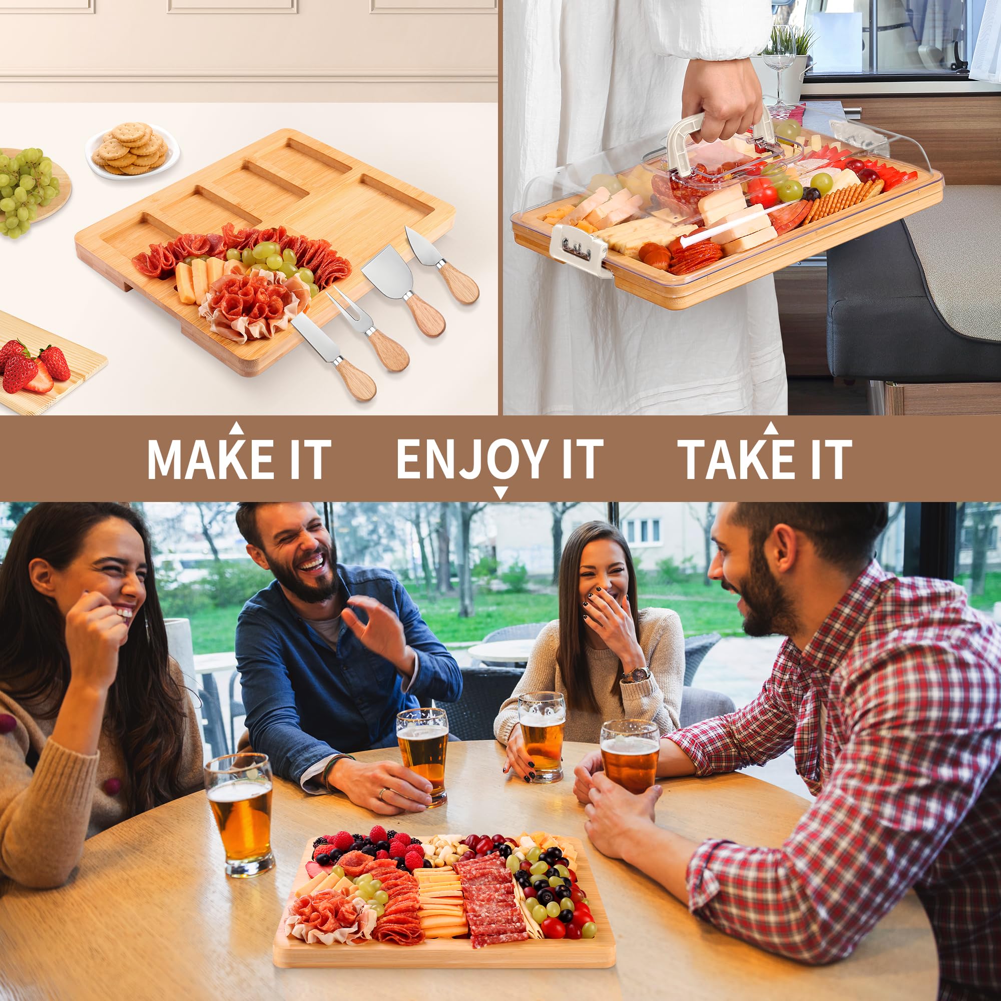 CAWIU charcuterie-board dual-function for cutting and serving
