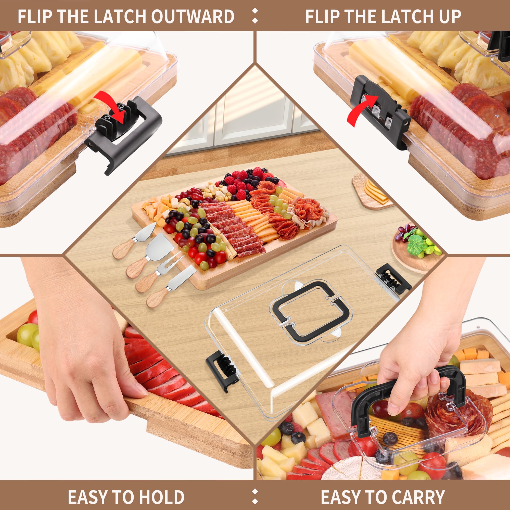 CAWIU portable design charcuterie board ideal for picnics and events.