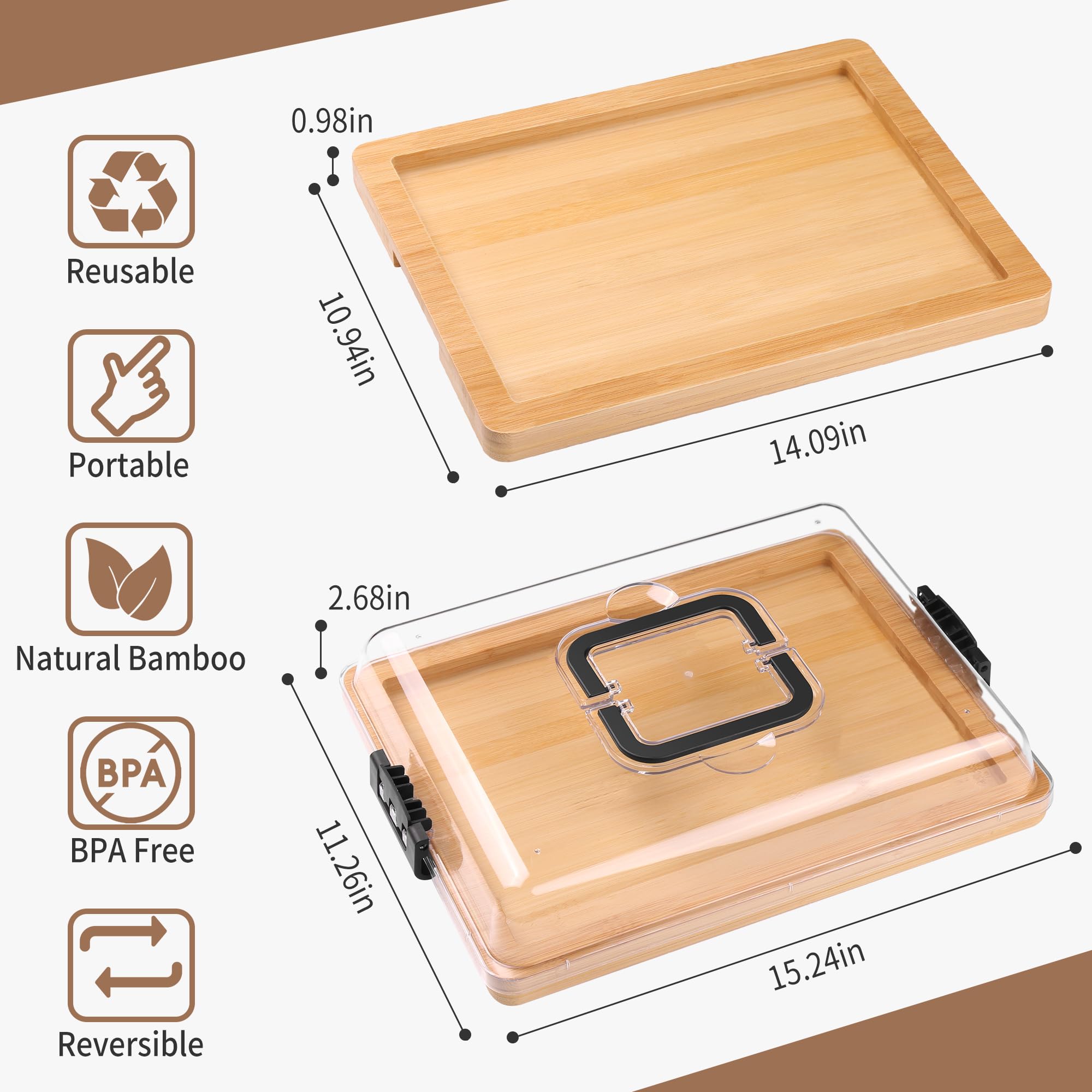 CAWIU four-piece cheese tools included for easy prep and serving.