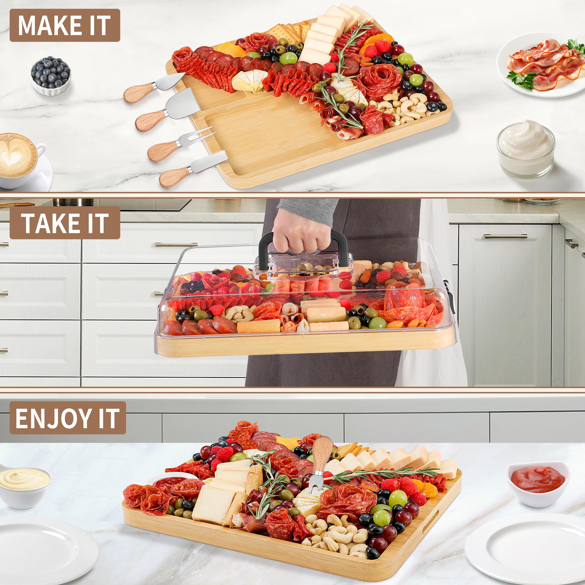 CAWIU four-piece cheese knife set for easy serving and presentation
