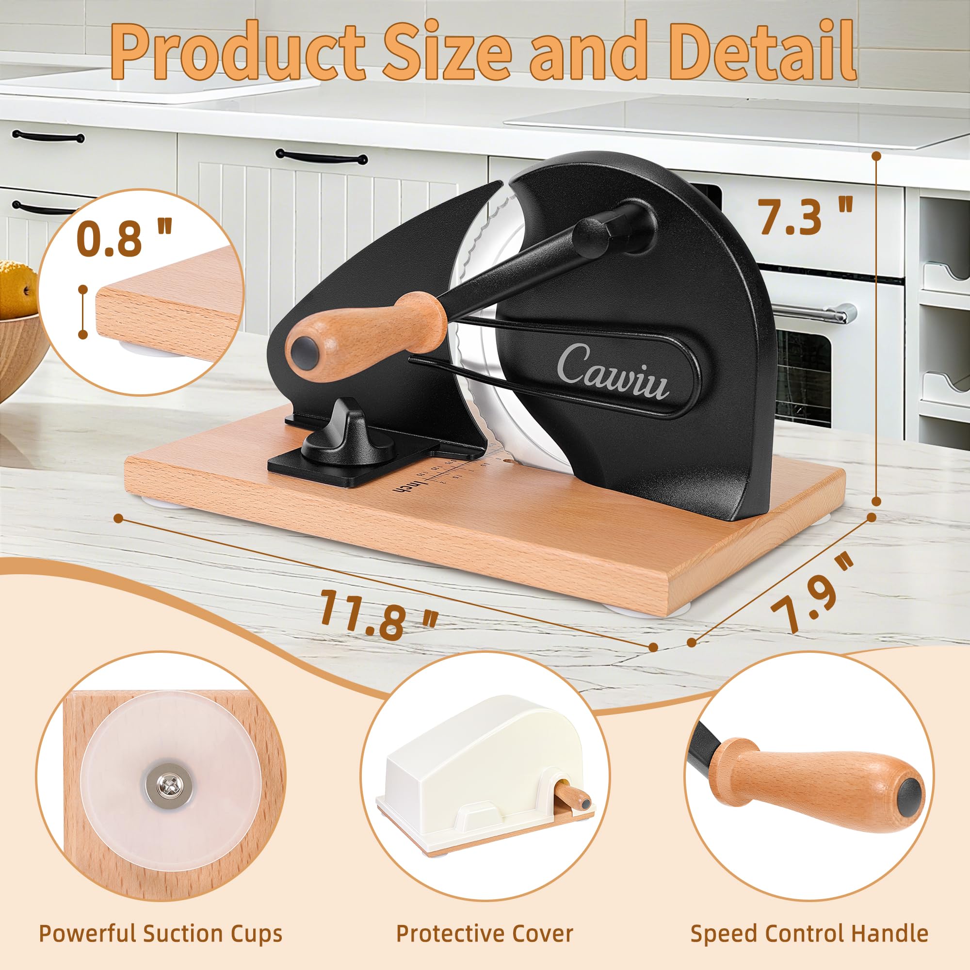 CAWIU precision slicing guide shows even thickness control for sourdough.