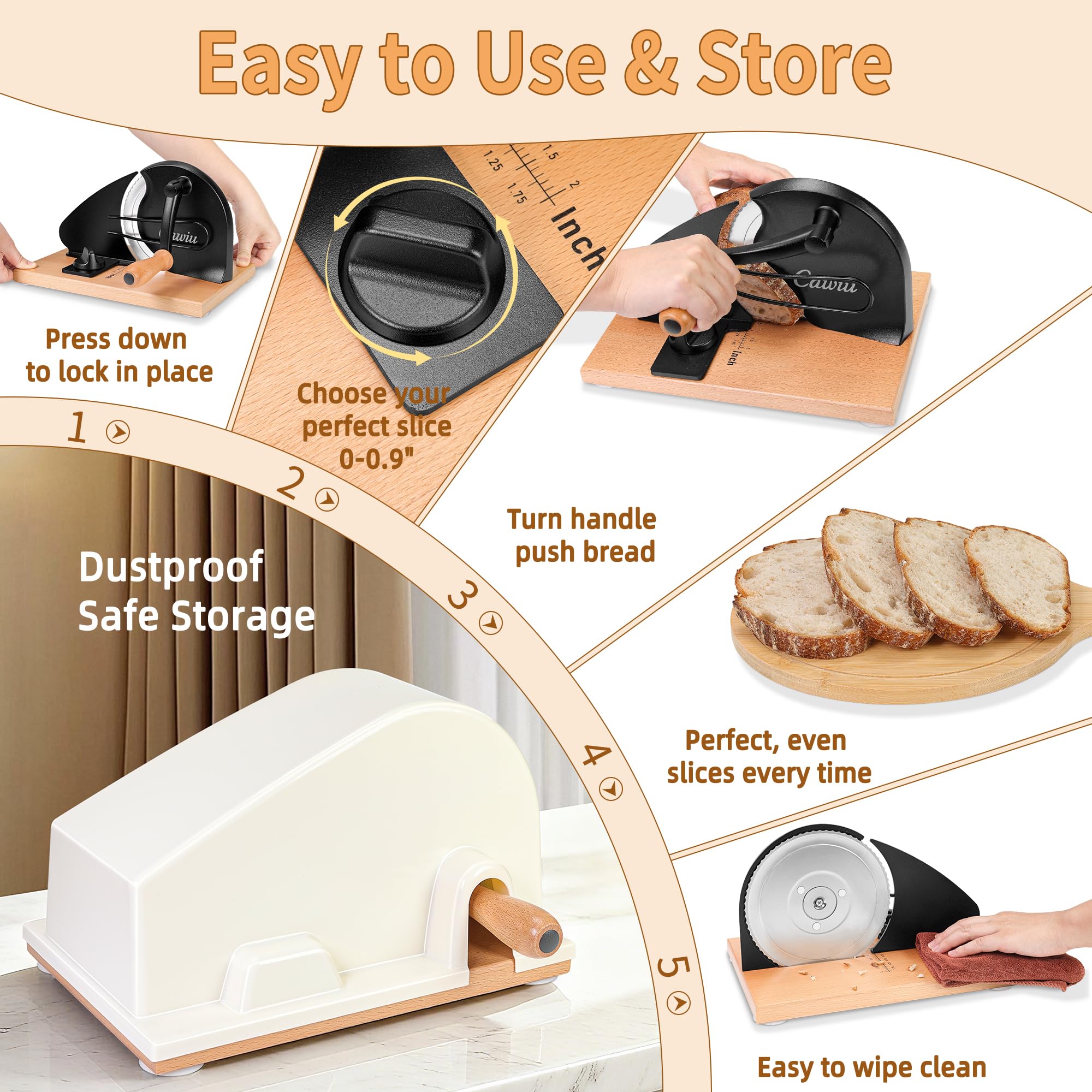 CAWIU removable blade for quick, hygienic cleaning after baking.