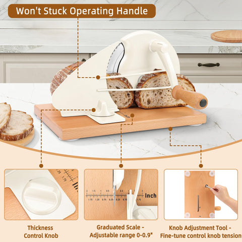 Adjustable thickness knob and scale line on CAWIU slicer