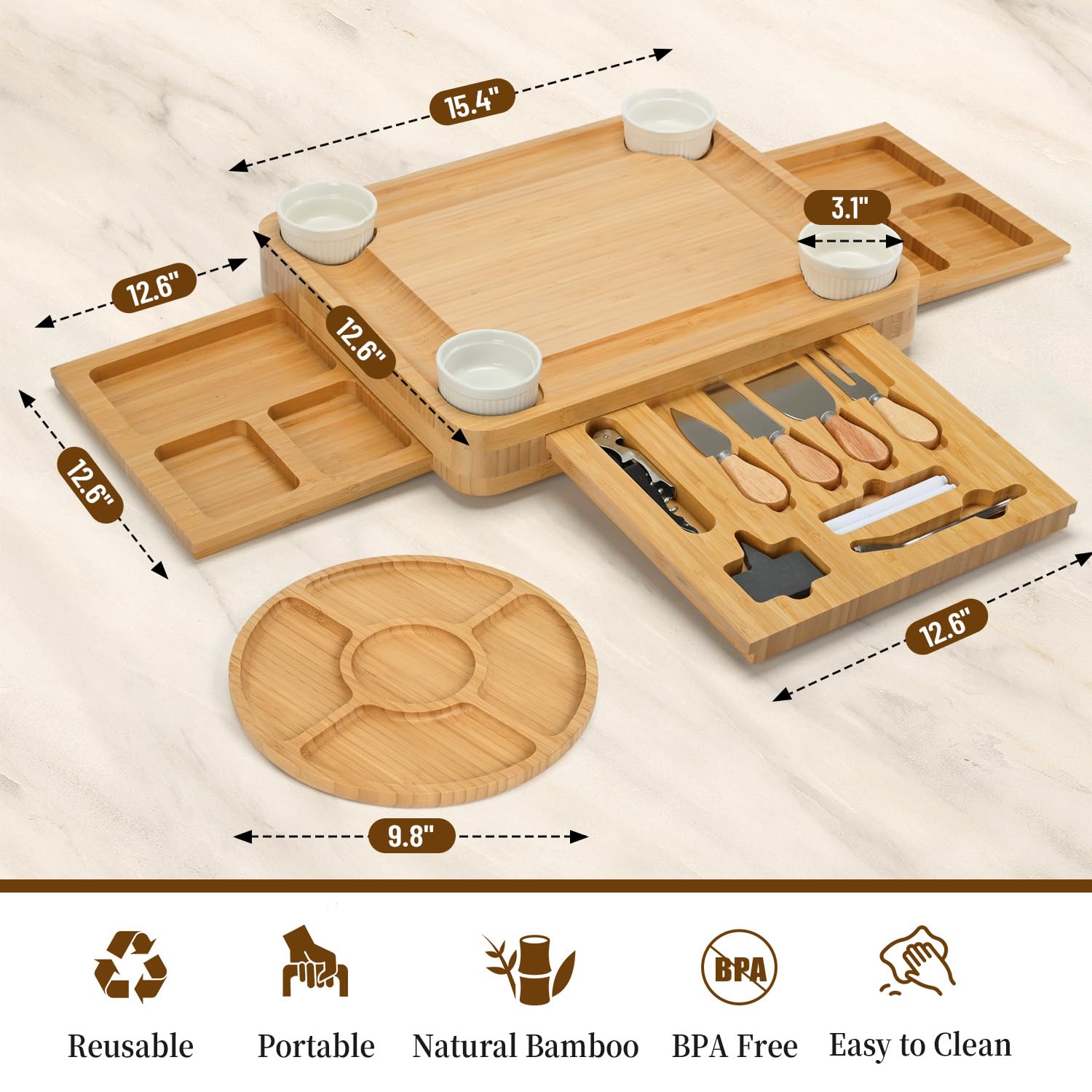 CAWIU board close-up highlighting natural bamboo grain and durable build