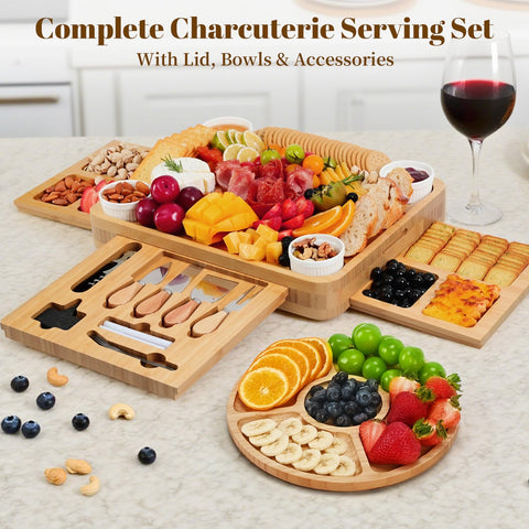 CAWIU charcuterie board in a dining setting for premium hosting