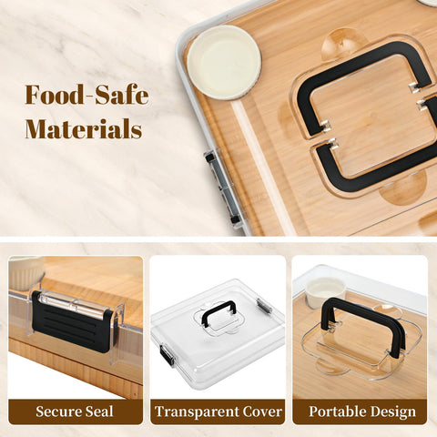 CAWIU board with fruit tray and ceramic bowls for versatile platters