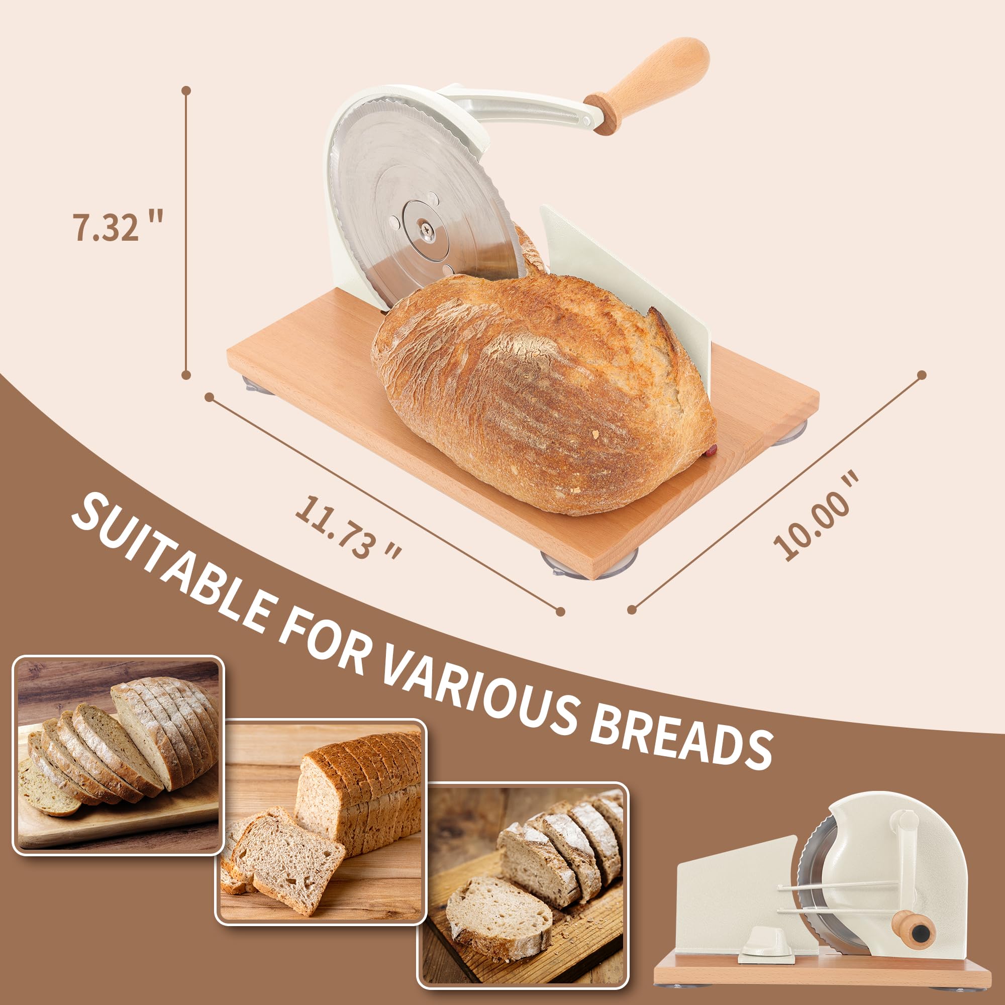 CAWIU bread slicer in cream complements kitchen decor and storage.