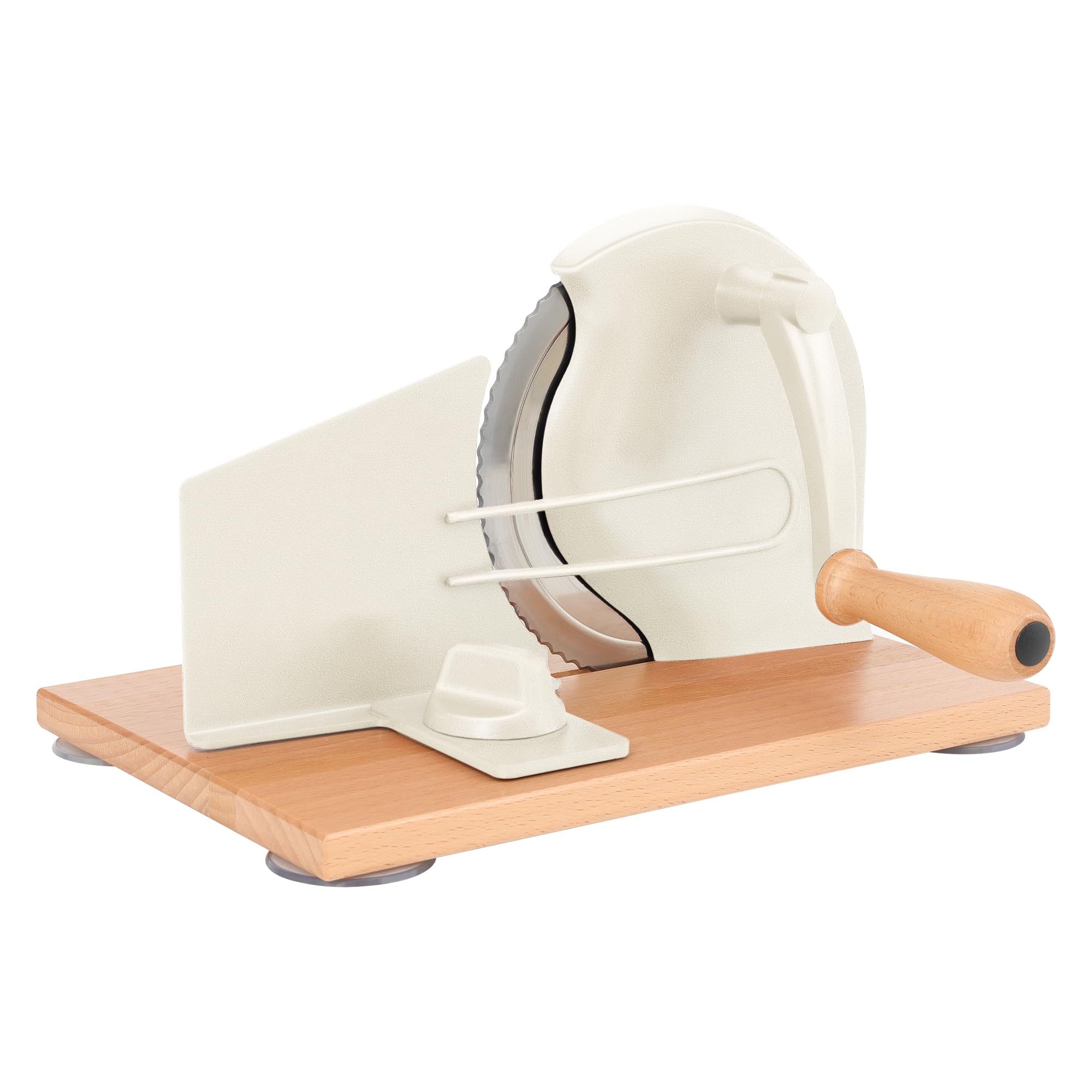 CAWIU Manual Bread Slicer with hand crank for consistent, even slices.