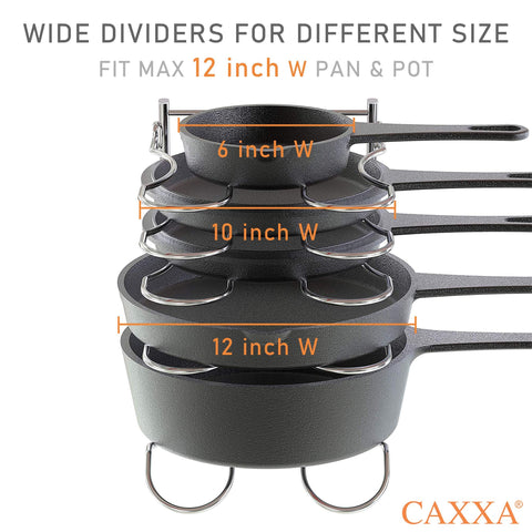 CAXXA adjustable-divider system creates flexible compartments for pans.