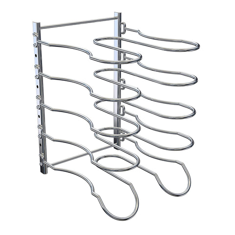 CAXXA cabinet organizer enhances kitchen space with tidy cookware.