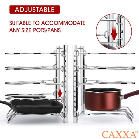 CAXXA chrome finish on rack offers durable, easy-care storage.