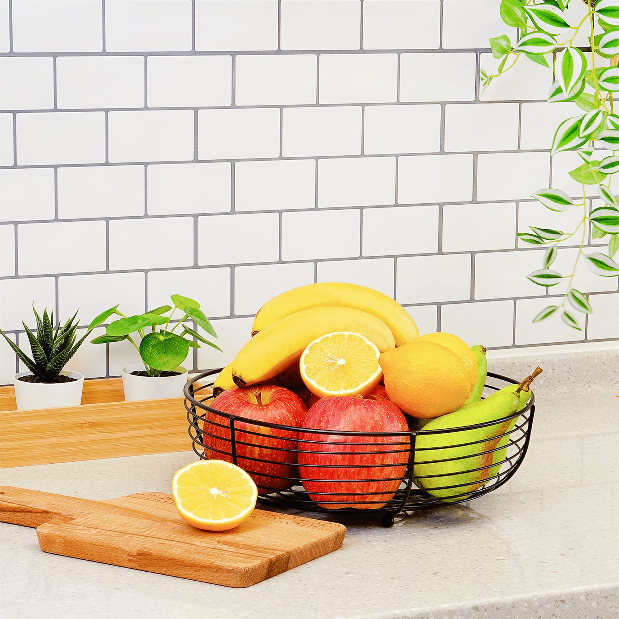 CAXXA matte black fruit bowl adds sleek, modern appeal to counters