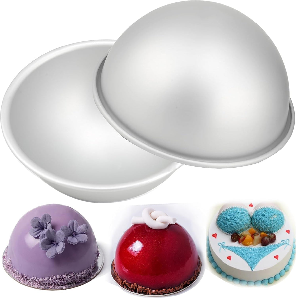 Cayanmydery 6-inch dome hemisphere cake pan for even heating and easy release.