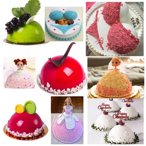 Cayanmydery aluminum hemisphere mold with nonstick surface promotes clean cake release.