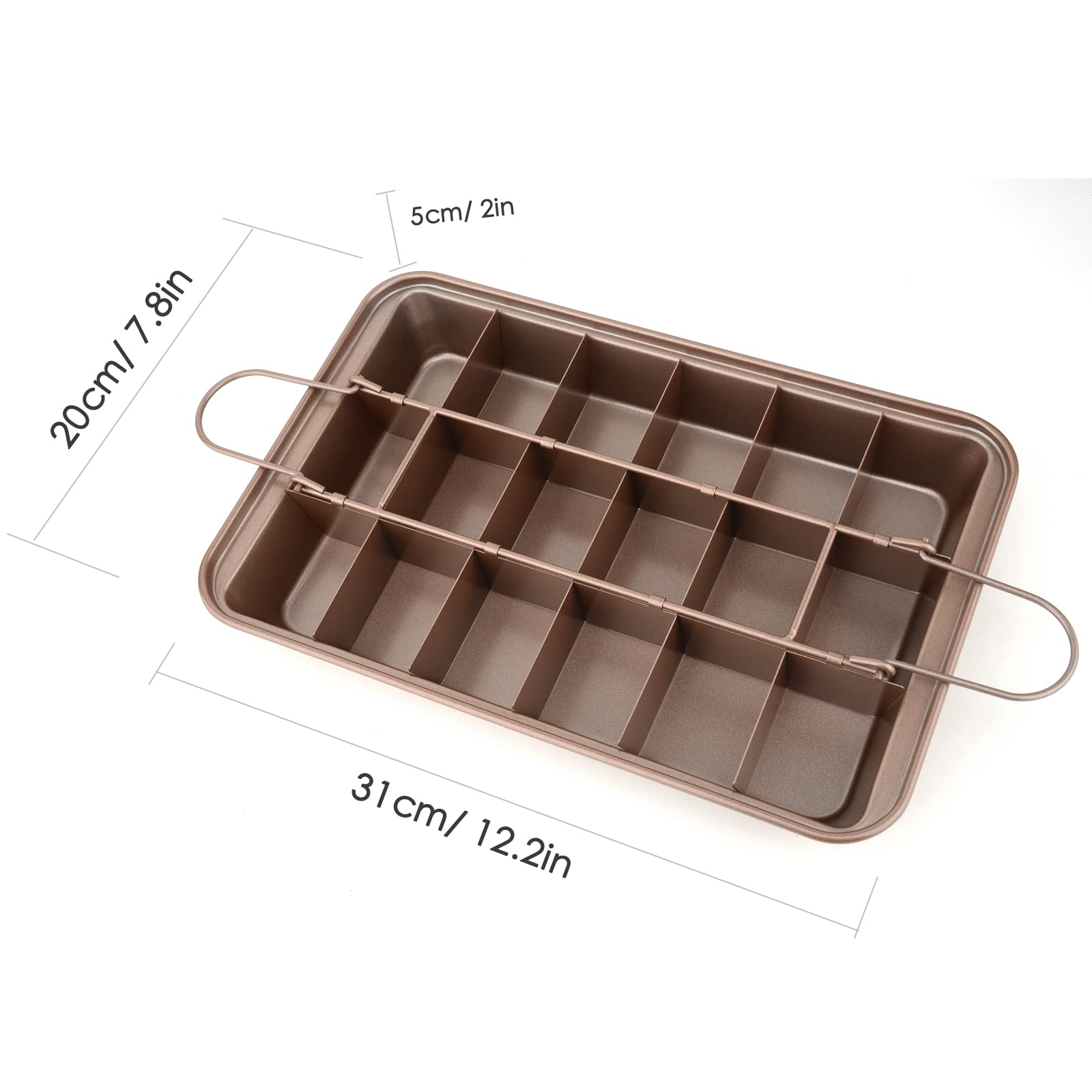 Cayanmydery brownie pan with detachable divider for flexible baking.
