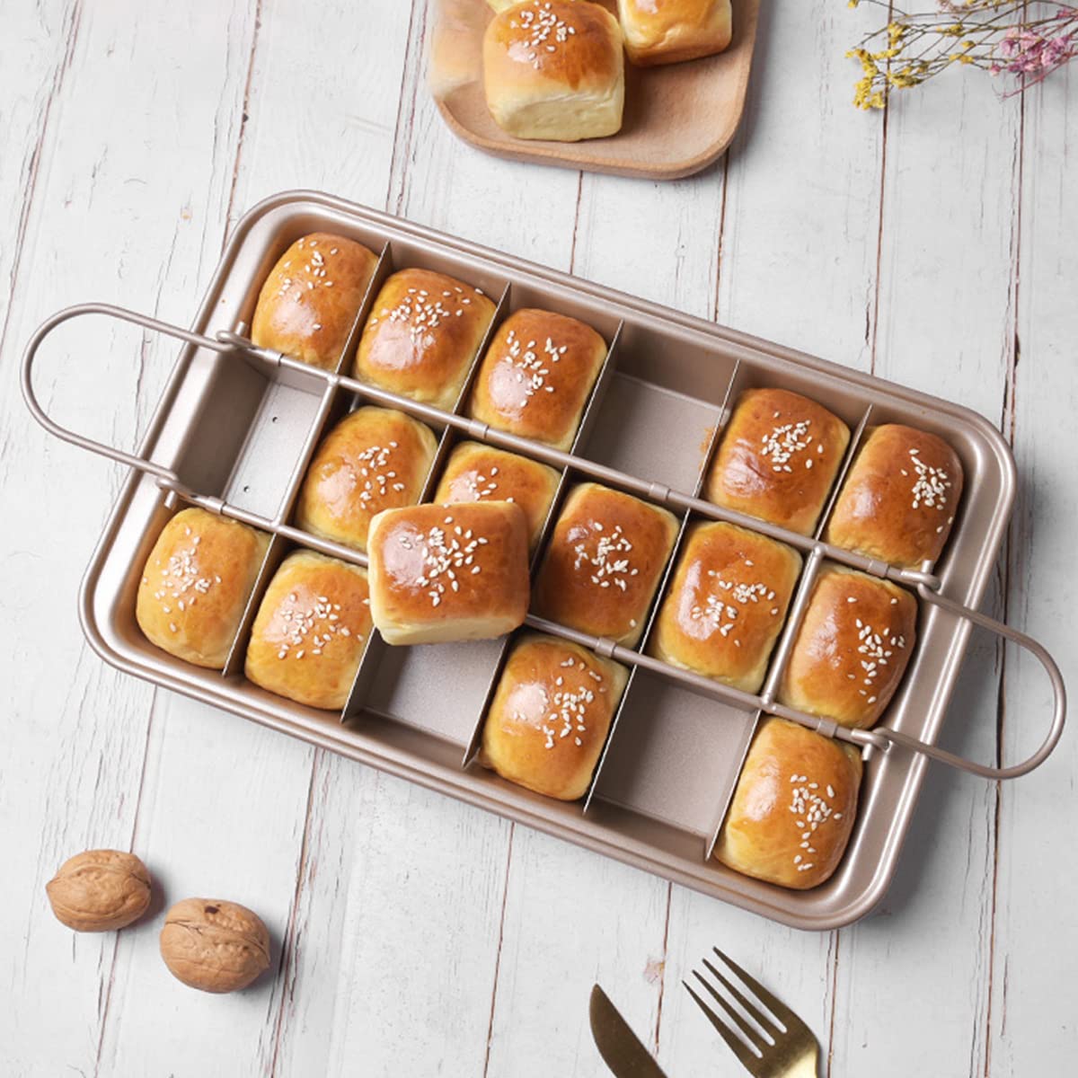 Cayanmydery brownie pan fits standard ovens for convenient baking.