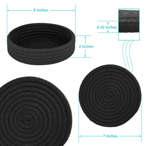 Cazzon black pot holders provide heat protection for cookware and tables.