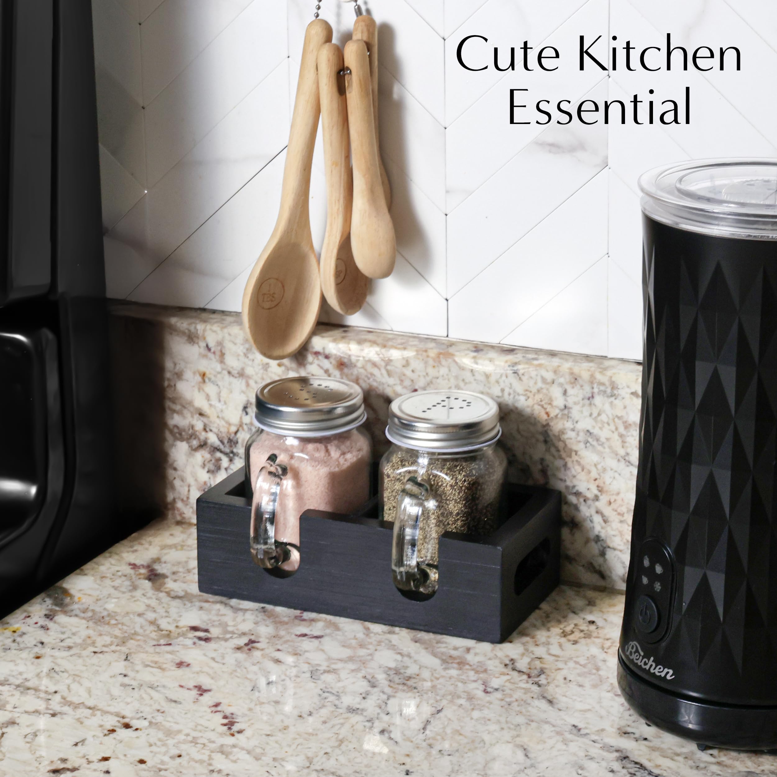 CB Accessories farmhouse kitchen countertop display promotes charming, practical spice organization.