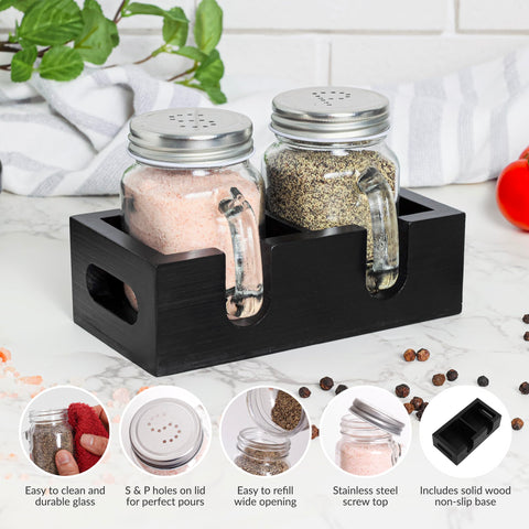 CB Accessories mason jar pepper shaker front view showcases clear glass and metal lid for daily use.