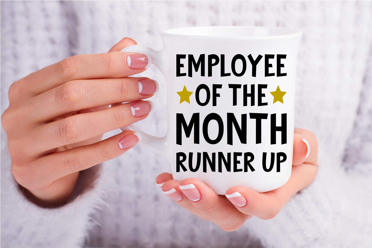 CBTwear mug in use at a work desk adds lighthearted motivation
