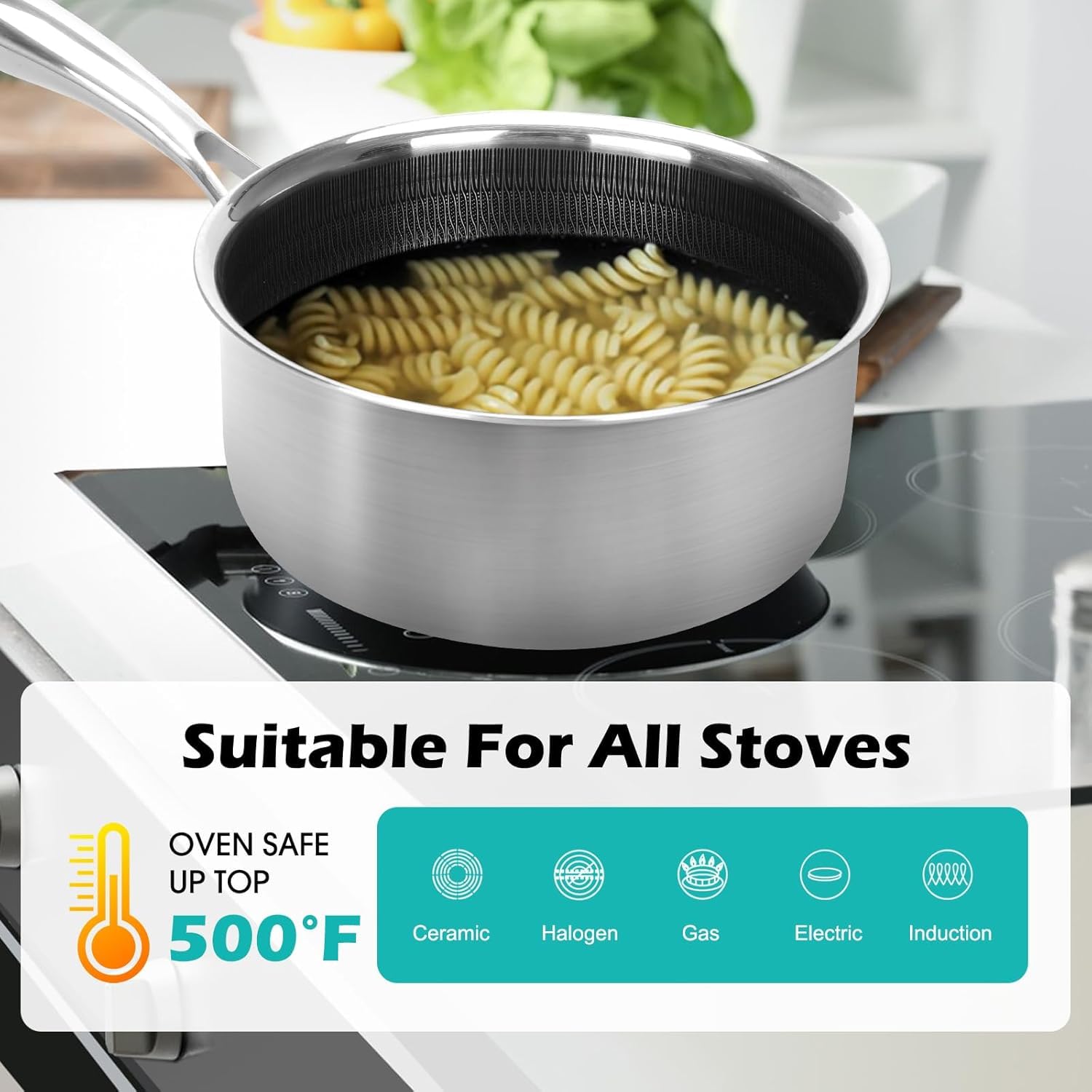 CBYJK ergonomic heat-resistant handle for secure grip during cooking.