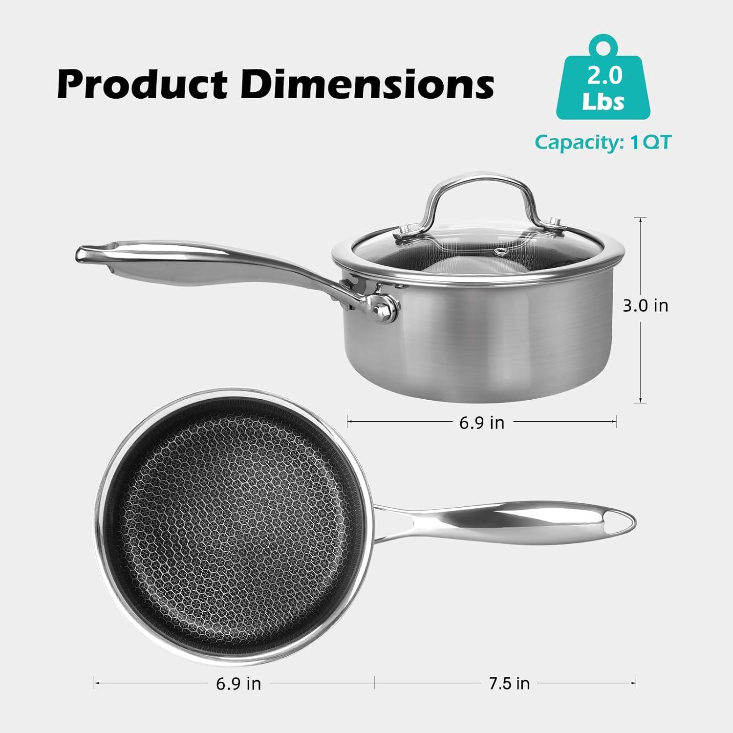 CBYJK honeycomb nonstick surface enables effortless flipping with less oil.