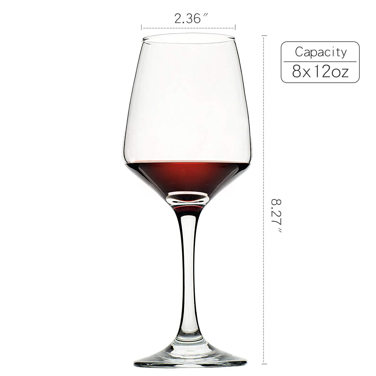 C CREST wine glasses with artful angle design enhances aroma.