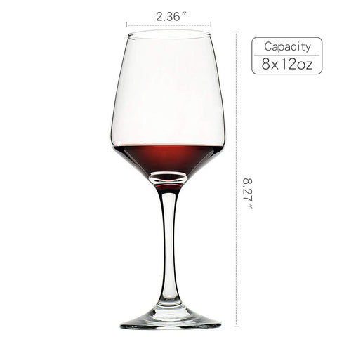 C CREST wine glasses with artful angle design enhances aroma.