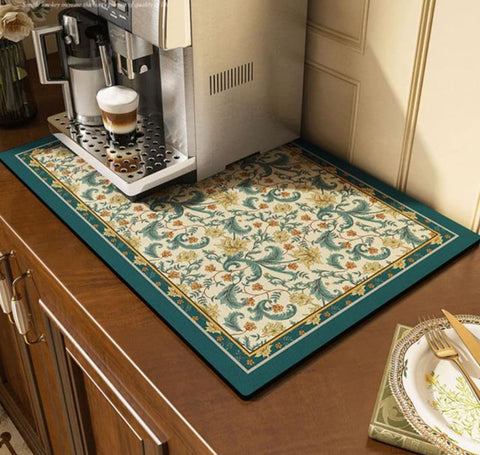 Cciphy colorful drying mat in kitchen quickly absorbs moisture.