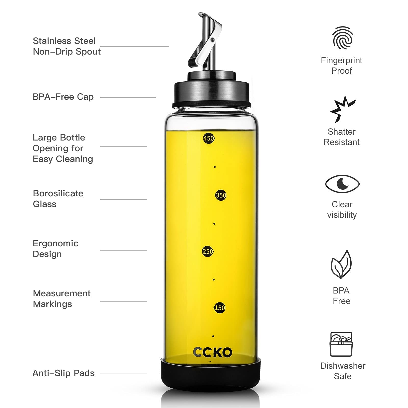 CCKO borosilicate glass withstands high temperatures for versatile kitchen tasks