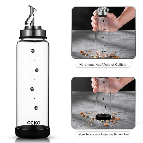 CCKO wide-mouth opening allows easy cleaning and refilling of oils or vinegars