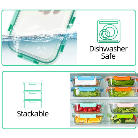 CCREST freezer-to-microwave use glass containers for batch meals.