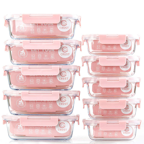 C CREST glass meal prep containers 10-pack for organized portions and daily meals