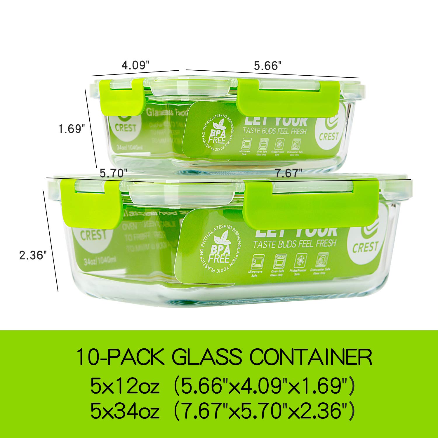 C CREST airtight lid seals in freshness for meals on the go.
