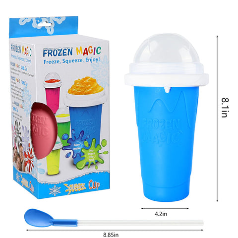 cdbz slushy cup pour action shows smoother texture in seconds